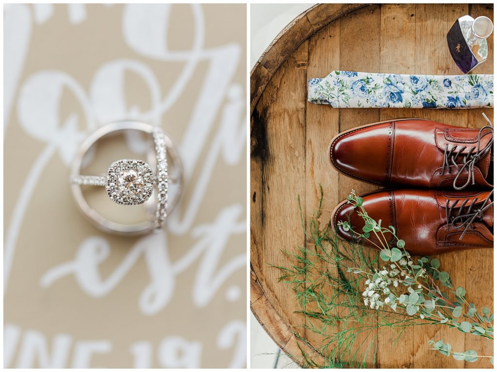 charlotte north carolina wedding photographer bridal details at the cotton barn venue