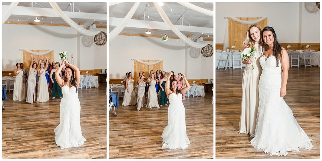 bouquet toss bride bridesmaids single ladies wedding day photography 